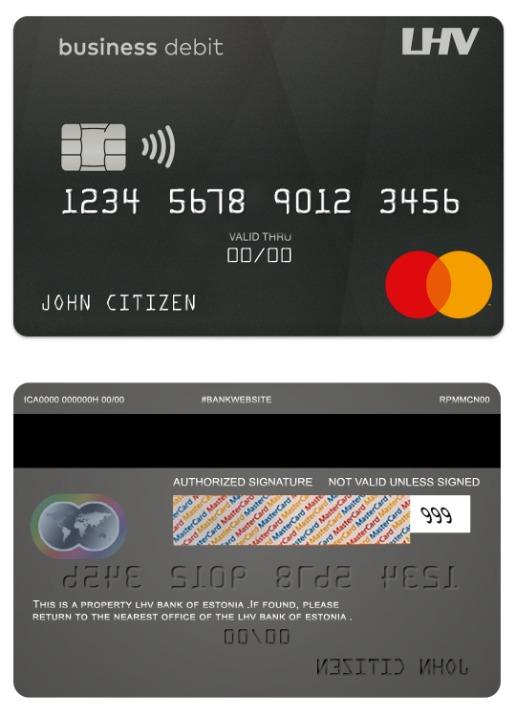 Estonia LHV bank business debit mastercard